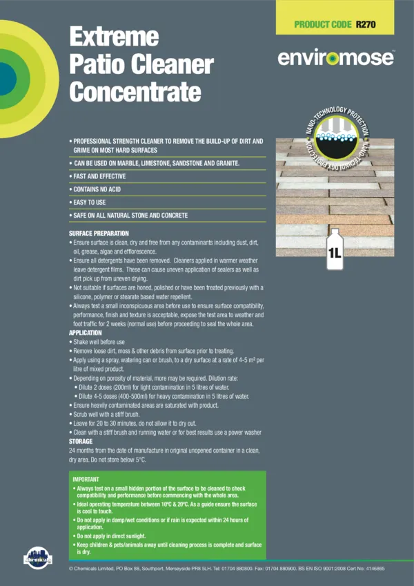 Super Concentrated Patio Cleaner Datasheet PDF 